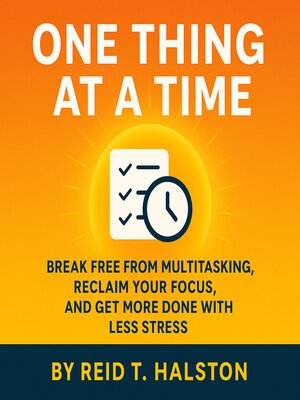 cover image of One Thing at a Time